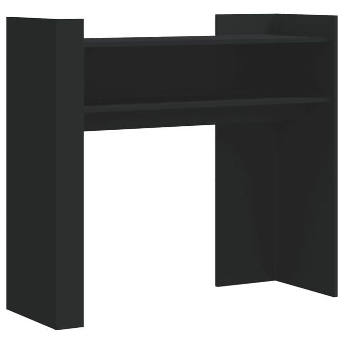 Table console en bois dingénierie - vidaXL - Noir - 100x35x90 cm - Capacité totale 45 kg - Étagères intégrées