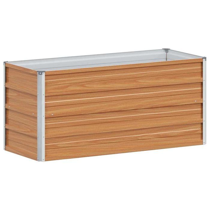Jardinière surélevée en acier galvanisé - vidaXL - 100x40x45 cm - Marron clair - Résistant aux intempéries
