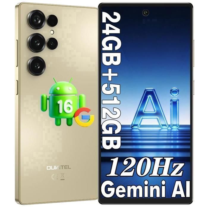 OUKITEL C66 Telephone Portable Android 16 24(8+16)GO+512GO Écran 6