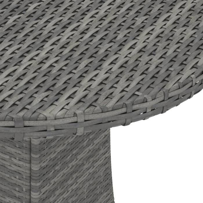 Table de jardin en résine tressée - MEUBLECHIC - 70x73 cm - Gris - Résine tressée - Cadre en acier robuste
