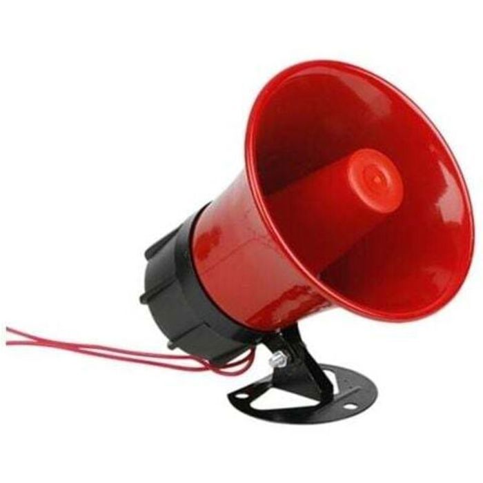 Sirène haute puissance - PZCC - 220V - 30W - 130 dB - Longue portée - Métal peint rouge