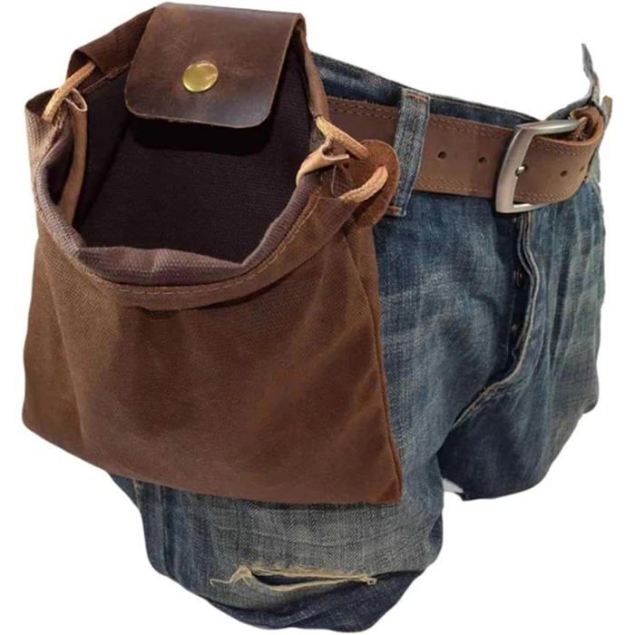 Pochette De Cueillette Pliable En Toile Cirée – Sac Banane Imperméable Avec Cordon De Serrage, Pour Champignons, Baies Et Randonnée