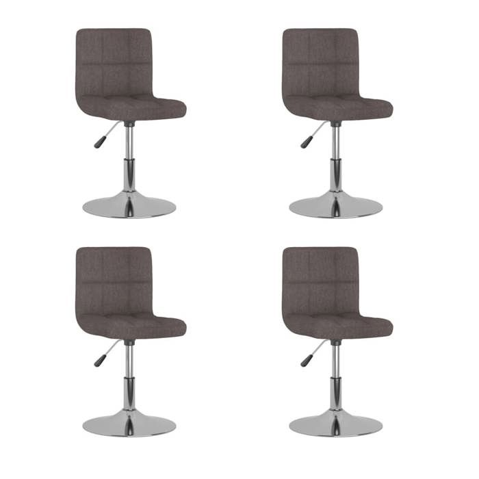4 PCS Chaises de cuisine Taupe - Magnifique Chaises pivotantes à manger Classique Pour salon taupe tissu 7050