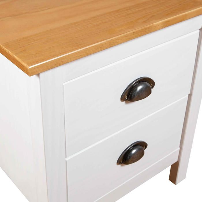 Tables de chevet Hill (2 PCS) - ZENCORE - Lot de 2 armoires de chevet - Blanc 46x35x49 5cm Bois pin solide M3552099