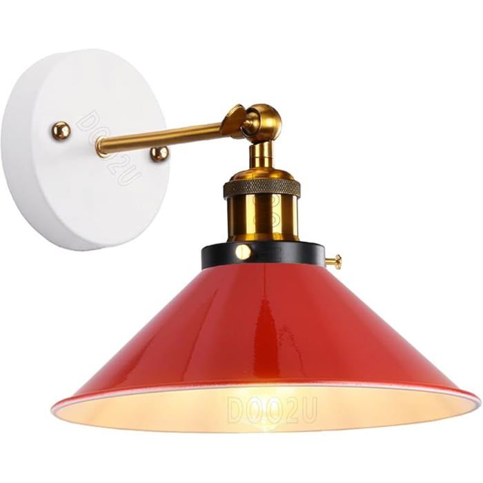 Applique Murale Moderne Design Lampe Murale Industrielles en Métal Spots muraux Intérieur Ajustable Rouge-a-1 LUSTRE
