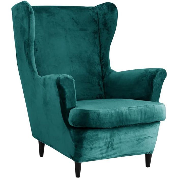 Housses de Chaise à Oreilles Housse de Fauteuil daile pour Fauteuil 2 pièces Housse de Protection Fauteuil à Oreilles Velours