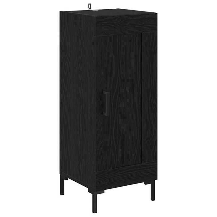 Buffet - vidaXL - meuble de séjour - bois dingénierie et fer - chêne noir - 345 x 34 x 90 cm - 1 porte à charnières{vrs49w}