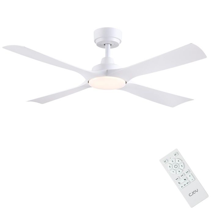 Ventilateur Plafond 122 cm Ventilateur Plafond Silencieux Blanc avec Lumiere