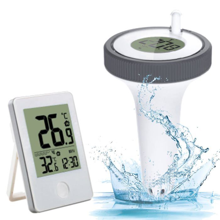 1 PCS Thermomètre flottant-Électronique Sans fil Radio-Affichage LCD avec récepteur-Convient pour aquarium spa bassin poiss Lumiryn