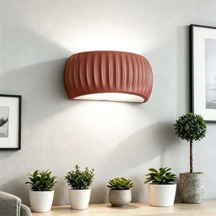 iDEGU Applique Murale Intérieur Moderne LED 10W Creative Lampe Murale Abat-jour en Résine Design Demi - cercle Lumière Froid