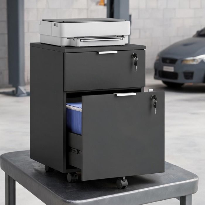 42x40x60 cm Office Storage featuring 16.5 x 15.8 x 23.6 in with Noir Panneau De Particules