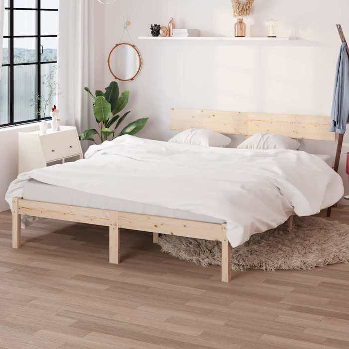 WIENS Structure de lit - Contemporain design - bois massif - sans matelas &BONNE424302