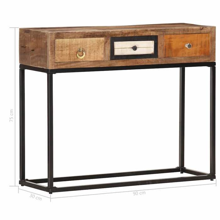 Moderne Armoire rangement Table console - Design attrayant - Doré 90x30x75 cm - Bois de récupération massif LL25