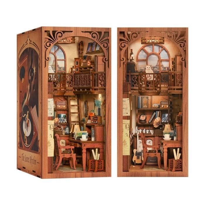 DIY Book Nook Kit 3D Holzpuzzle Livre de décoration avec lumière chaude DIY Book Nook Kit 3D Holzpuzzle Livre de décoration avec lumière chaude