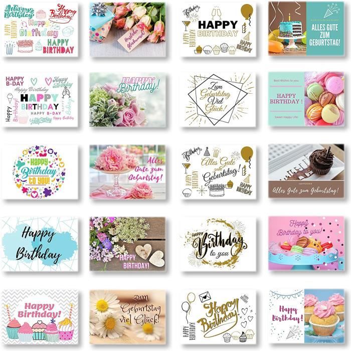Lot De Cartes D Anniversaire Avec Enveloppe Cartes Postales Happy Birthday Cartes D Anniversaire Pour Homme Femme Enfant 945 Cdiscount Beaux Arts Et Loisirs Creatifs