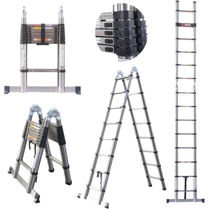Échelle Pliante Teenza 3 Marches - 150kg, Antidérapante - Idéale Maison Ou Jardin