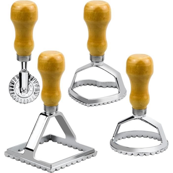 Machine à Ravioli 7 Pièces - Moule Dumplings Acier Inox - Pour Raviolis, Boulettes, Tartes