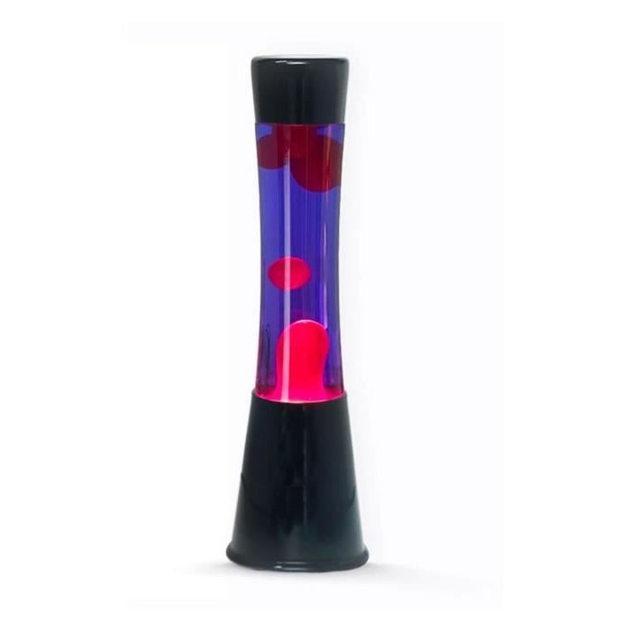 Lavalamp - 40 cm - Noir/Violet/Rose - Cire rose foncé - Ampoule 25W incluse