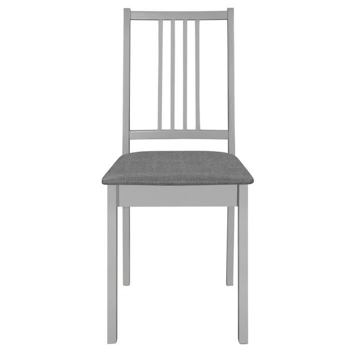 Chaises de salle à manger - KAI - Lot de 4 - Gris - Bois massif Chaises de salle à manger - KAI - Lot de 4 - Gris - Bois massif