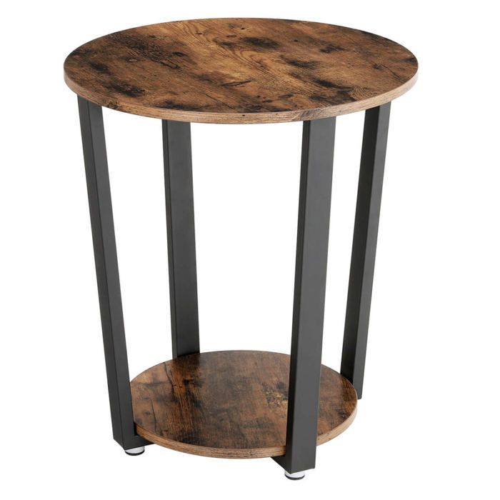 table d appoint table ronde bout de canape de style industriel montage facile armature en fer pour salon chambre 57 cm s