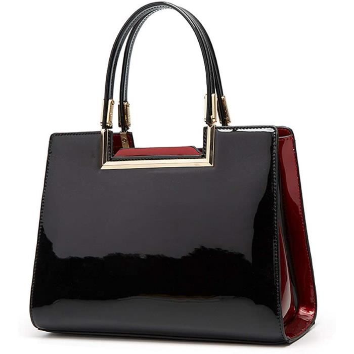 Sac cabas vernis noir hotsell