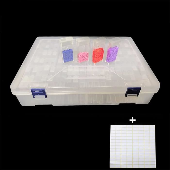 Lot De 2 Boîtes De Rangement En Plastique Pour Peinture à Strass Et