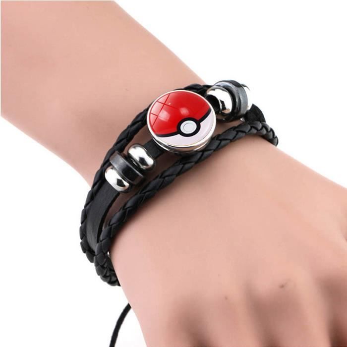 Bracelet - Pokémon - Pokéball - Rouge et blanc - Synthétique - Mixte