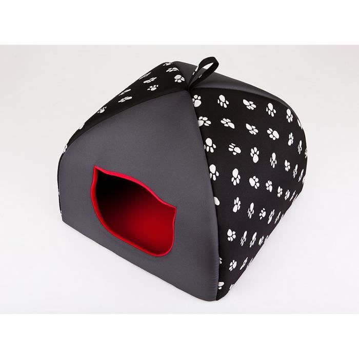 Lit pour chat igloo - Hobbydog - IGLCWL6 - Noir avec Pattes - 44 x 44 cm - Taille M