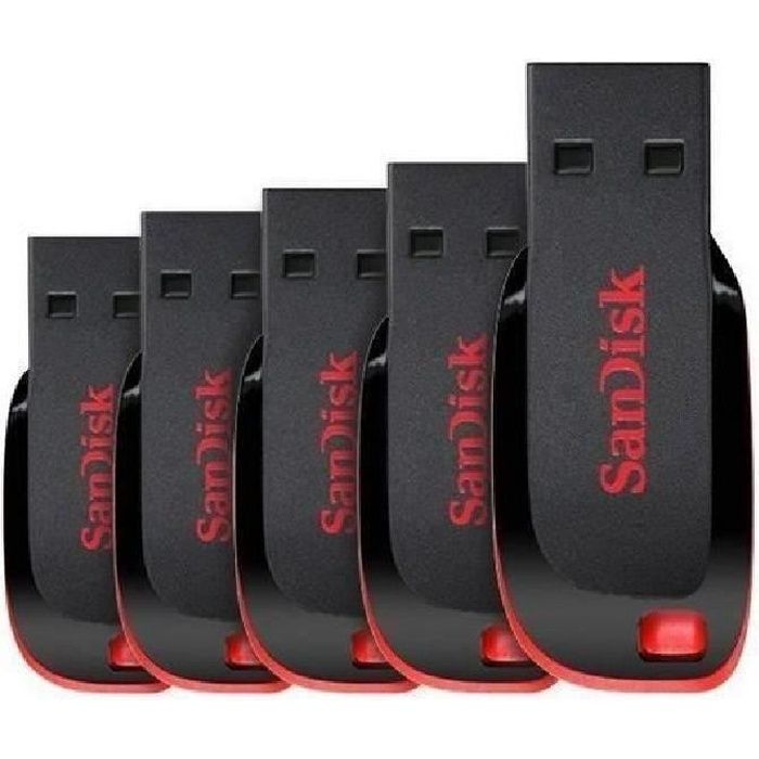 5 x SanDisk Cruzer Blade Clé USB paquet de cinq - vue 2