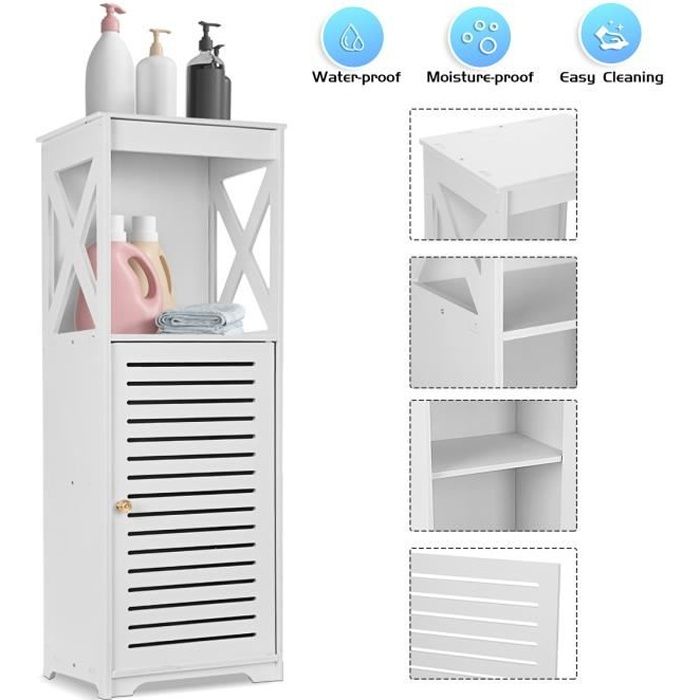 Armoire de Rangement Meuble Toilette Etagère Classique de Salle de Bain