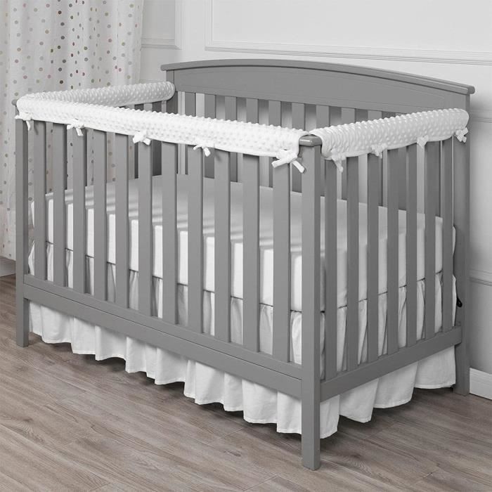 1 Rail Avant et 2 Rails latéraux enveloppe de Protection de Dentition pour Rails de lit de bébé Standard Ensemble de Couvre-Rail Protecteur de Couverture de Rail de lit de bébé en 3 pièces 