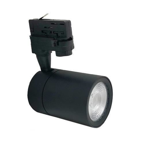 Spot LED Sur Rail Triphasé 30W – Noir – 3000K Blanc Chaud – Éclairage Accentué Pour Magasin, Exposition – Angle 24°