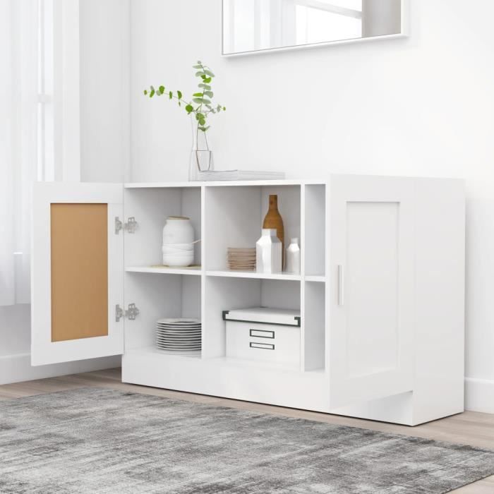 Buffet bas - SWT - Blanc - 120x305x70 cm - 2 compartiments et 2 portes
