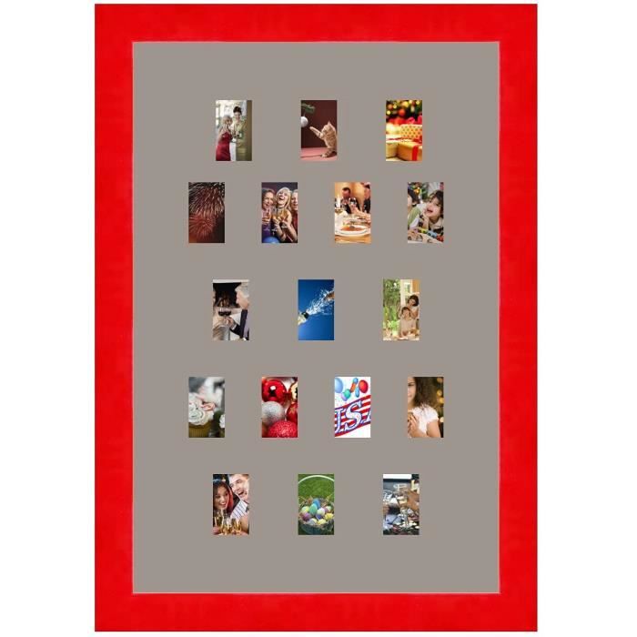 Cadre Photo Pêle-mêle 5 Photos 13x18 - Format 18x100 Cm, Passe-partout Ivoire, Cadre Bois Beige - 8