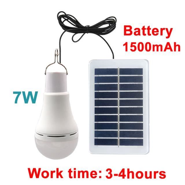 Ampoule LED solaire Rechargeable, batterie intégrée, éclairage d