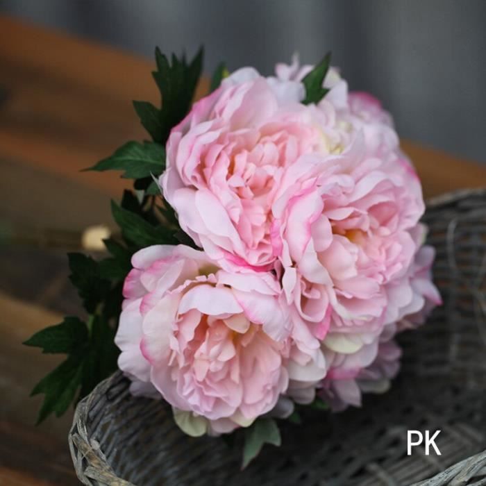 Bouquet Pivoine Décoration Bouquets Pivoines Artificielles En Soie - Lot De 2 - Décoration Maison Et Mariage Fleurs Soie Décoration