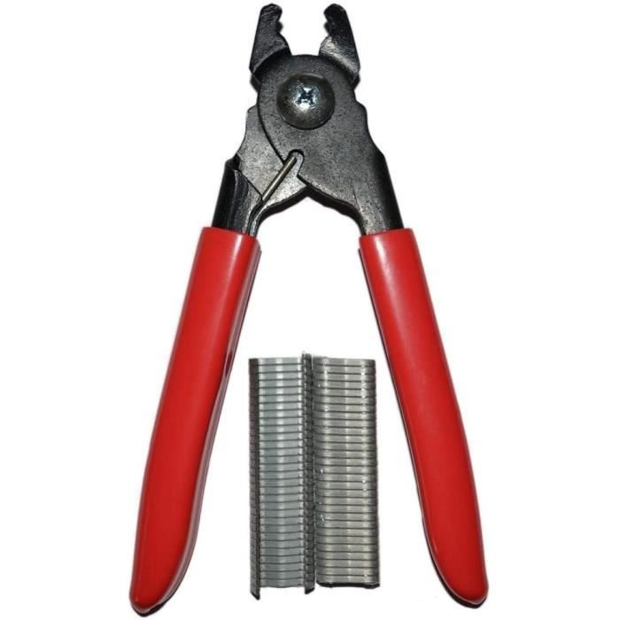 Pince pour agrafes + 60 Clips Clippeuse Manuelle pour Saucisse Pince à Ressort pour agrafes