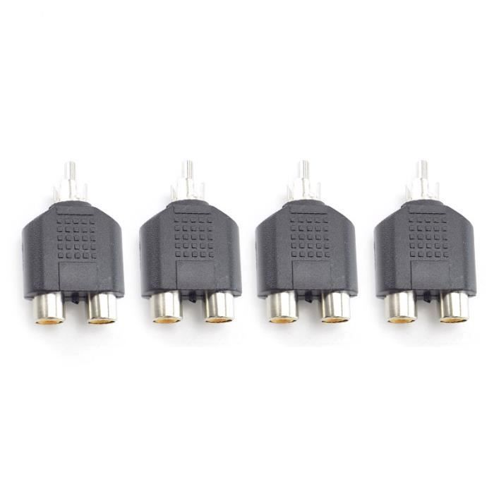 Adaptateur RCA Y - 1 Prise Femelle Vers 2 Mâles - Lot De 2 - Marque Uxcell - Neuf