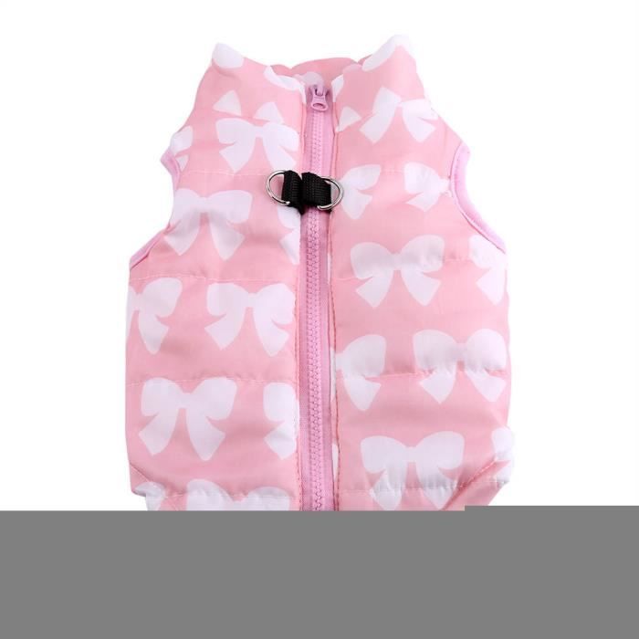 Comparer les prix de ARAMOX gilet de chien Pet Jacket Gilet Coton Bowknot Hiver Automne Chaud Coupe-Vent Manteau Vêtements Vêtements (Rose XS)