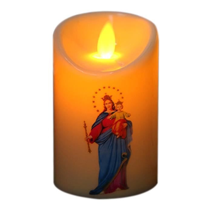 Lampe à bougies de jésus Christ à LED pilier lumineux romantique