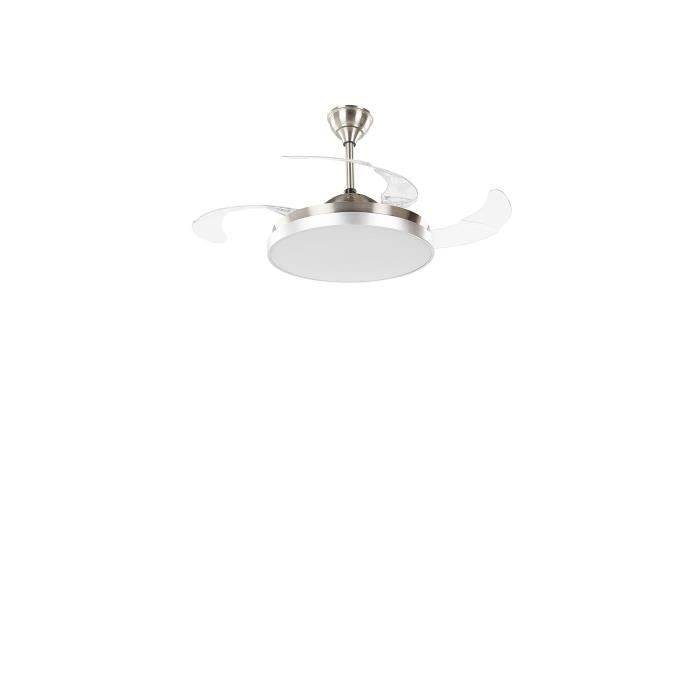 Beliani - Ventilateur de plafond argenté et transparent avec lampe IBAR - Beliani