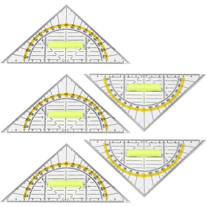Set De 5 Equerre Ecole,Regle Equerre Rapporteur,Équerre Géométrique ...