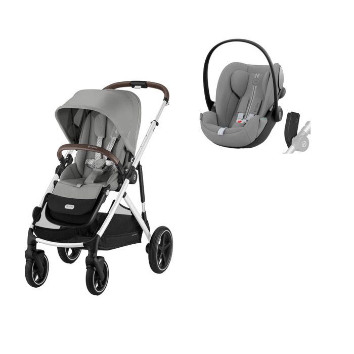 CYBEX - Poussette Duo Gazelle S SLV + Cloud G3 Plus Stone Grey