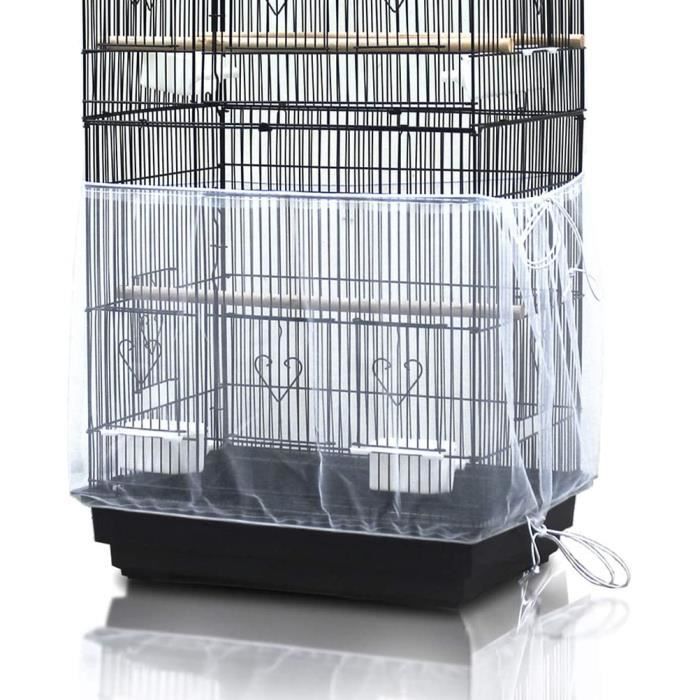 Comparer les prix de Couverture de Cage à Oiseaux - Nylon - Protection Anti Graine - Blanc