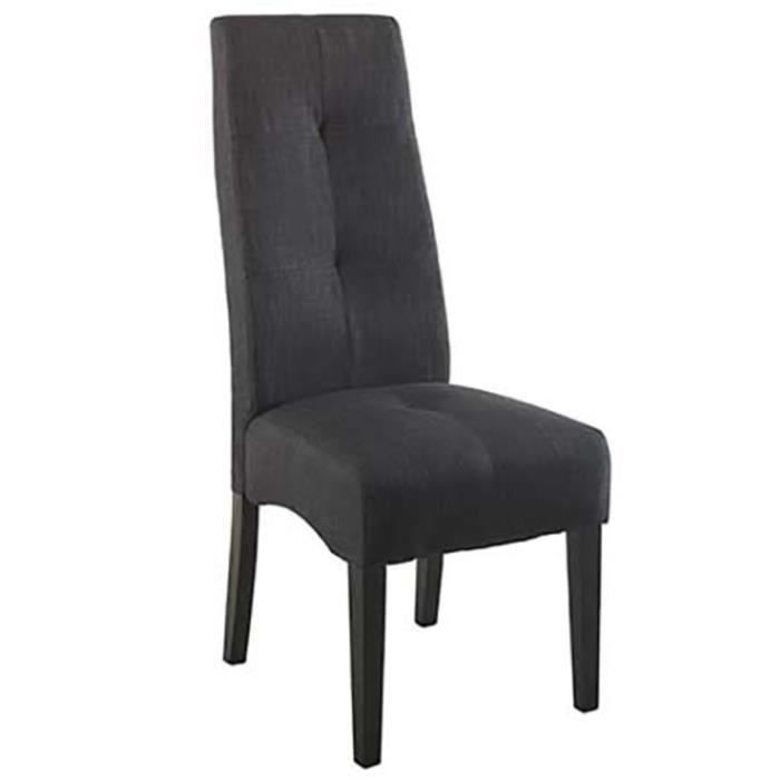 chaise elite - demeyere - gris foncé - contemporain - tissu - bois massif