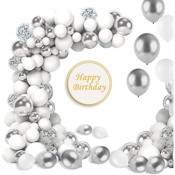 Kit Arche Ballons Rouge Et Or, 134Pcs 5 12 18 Pouces Bourgogne Blanc Or Métallique Confetti Fête