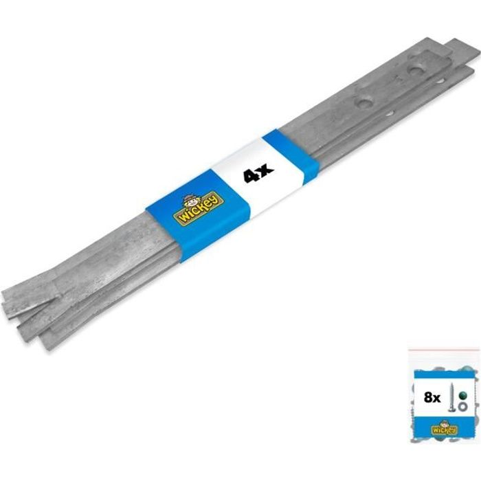 Wickey QuickLock Ancrage Sol 6 Pièces – Acier Galvanisé 50 Cm – Fixation Balançoire Toboggan Jeu Extérieur
