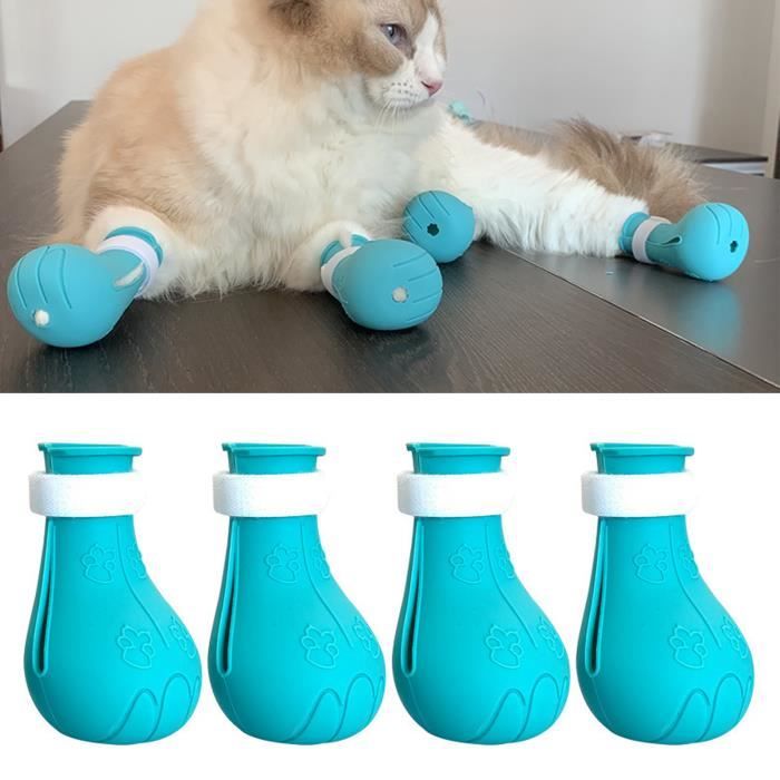 FYDUN Couvre-pieds de chaton 4PCS Couvre-pieds de chat en silicone  multifonctionnel Empêche les rayures animalerie kit Bleu - Cdiscount