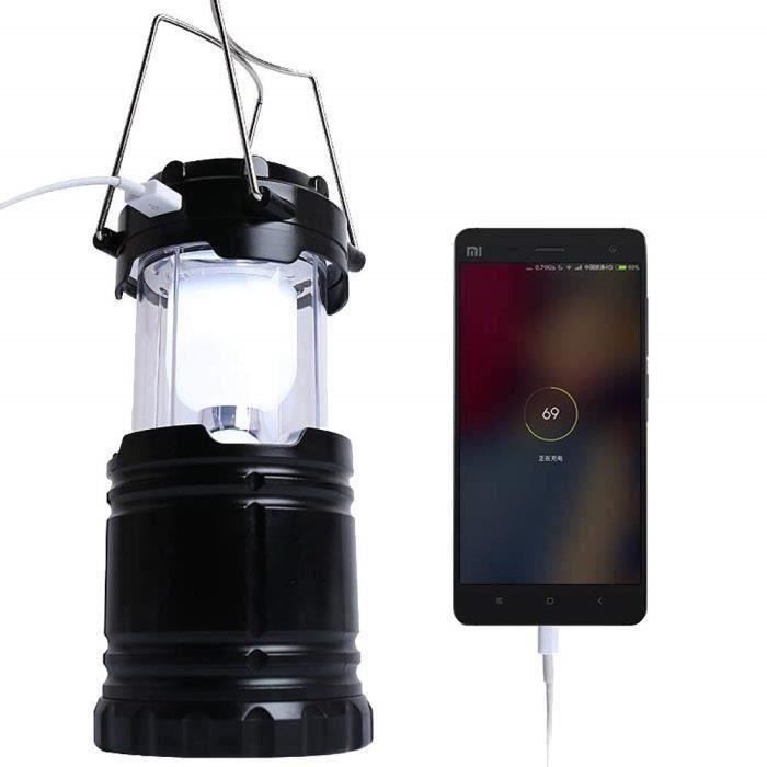 Lampe De Camping Solaire + USB – Lanterne Rechargeable Pour Tente, Randonnée, Secours – Lumière Douce & Portable - 6