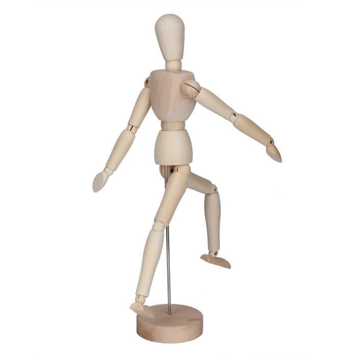 Mannequin en bois pour artiste - Pour esquisse, dessin - Aide à la figure humaine - Dessin - Poupée articulée pour l'art et le dessin - Figurines humaines